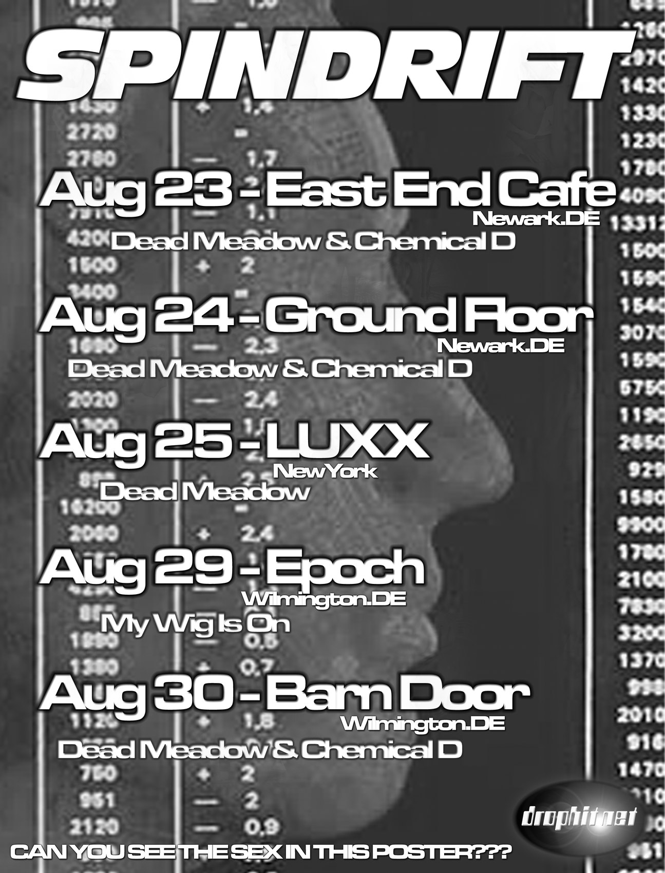 Spindrift August 2002 dates poster