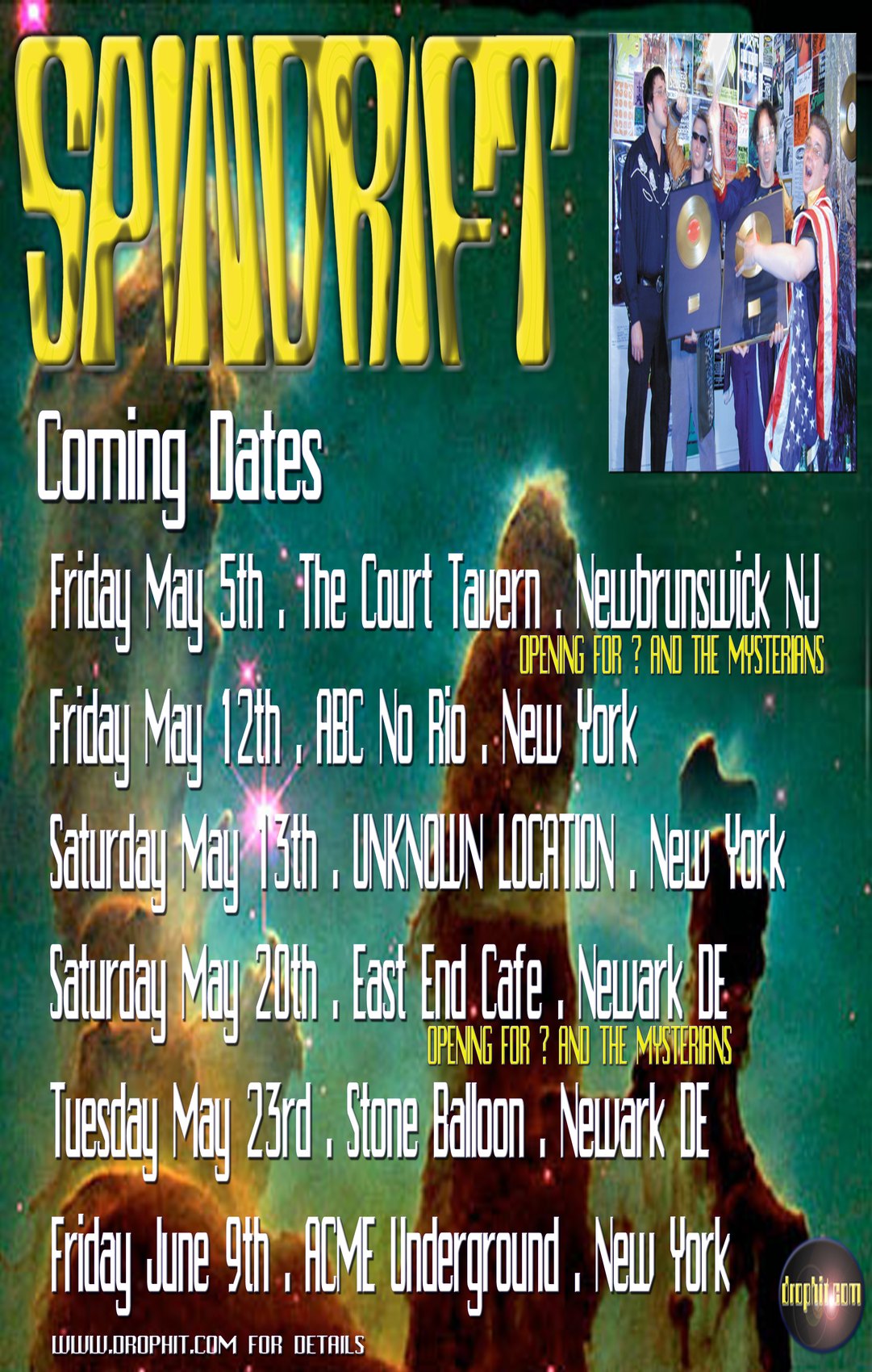 Spindrift May 2000 coming dates poster
