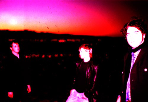 Spindrift at sunset, magenta sky